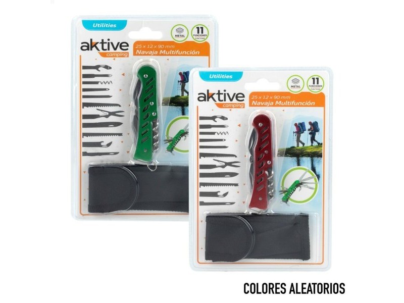 Многофункционален Aktive Зелен Къмпинг 2,5 x 9 x 1,2 cm (24 броя)