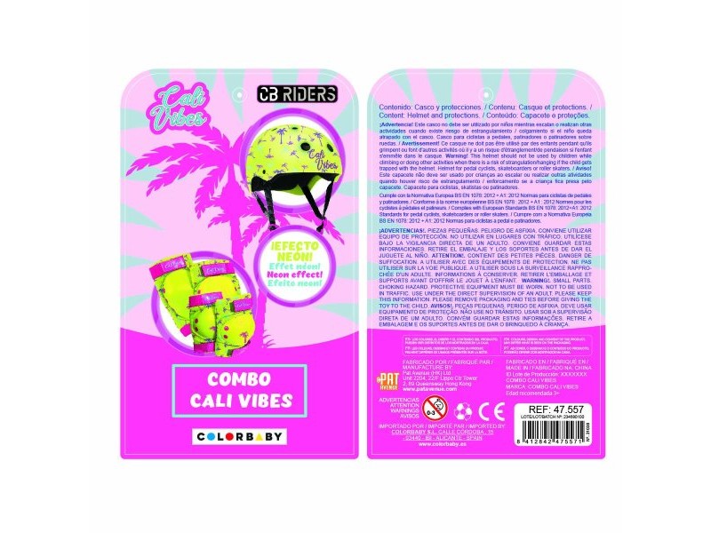 Комплект за Спортна Защита Colorbaby Neon Cali Vibes Жълт (4 броя)