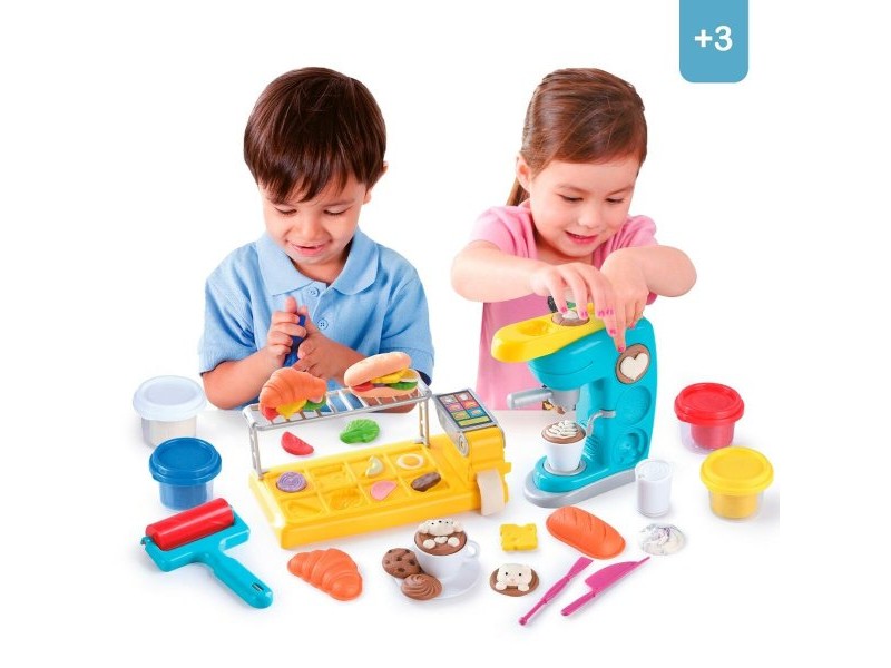 Творческа Игра за Моделиране с Глина PlayGo (2 броя) Kафемашина
