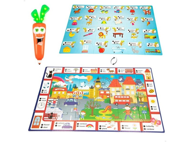 Образователна Игра Lisciani Giochi Carotina Baby Happy English 4,5 x 14,5 x 3 cm Електронно Пъзел (6 броя)