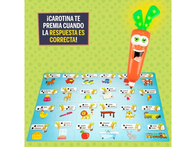 Образователна Игра Lisciani Giochi Carotina Baby Happy English 4,5 x 14,5 x 3 cm Електронно Пъзел (6 броя)