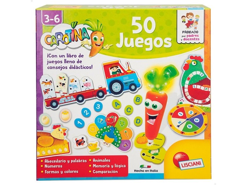 Образователна Игра Lisciani Giochi Carotina Baby 50 Juegos 4,5 x 14,5 x 3,5 cm Електронно (6 броя)