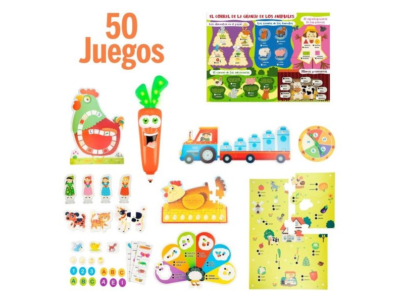Образователна Игра Lisciani Giochi Carotina Baby 50 Juegos 4,5 x 14,5 x 3,5 cm Електронно (6 броя)