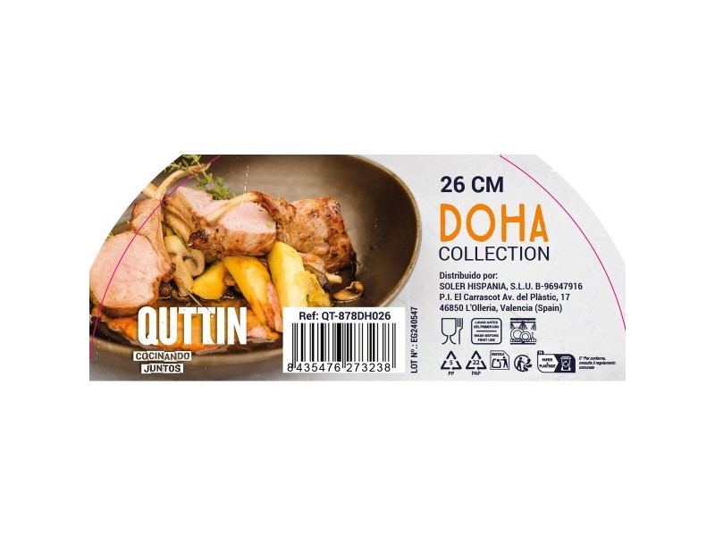 Тиган Quttin Doha Закален алуминиум 48 x 26 x 6 cm (6 броя)