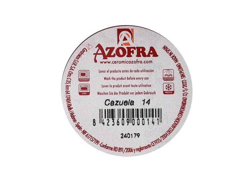Тенджера Azofra Печена глина Ø 14 x 14 x 3,3 cm (24 броя)