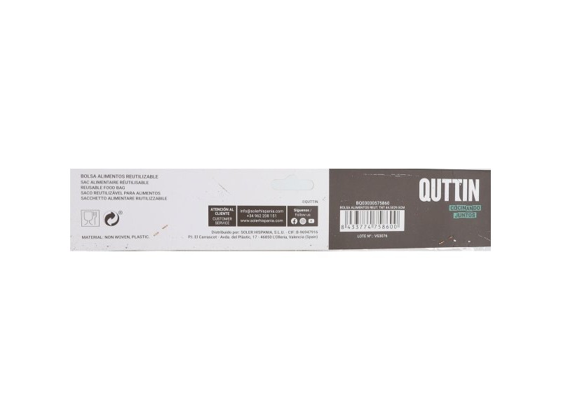 Чанта за храна за многократна употреба Quttin TNT (Non Woven) 44,5 x 29,5 cm (24 броя)