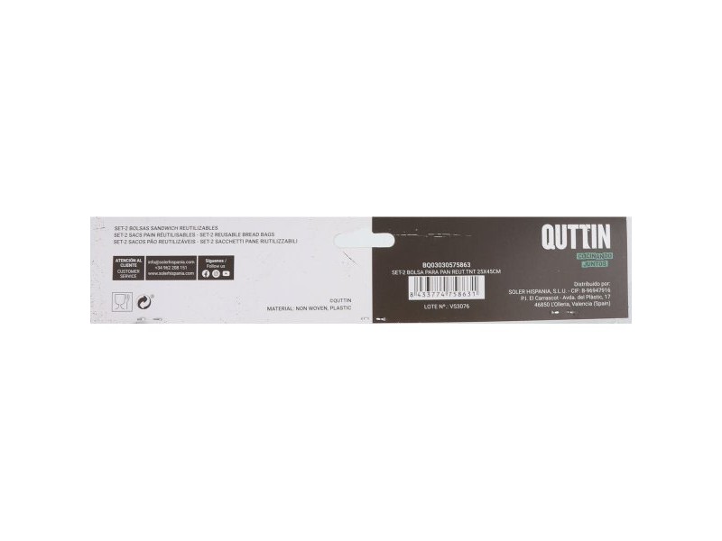 Комплект торбички за многократна употреба Quttin Хляб TNT (Non Woven) 2 Части 25 x 45 cm (36 броя)
