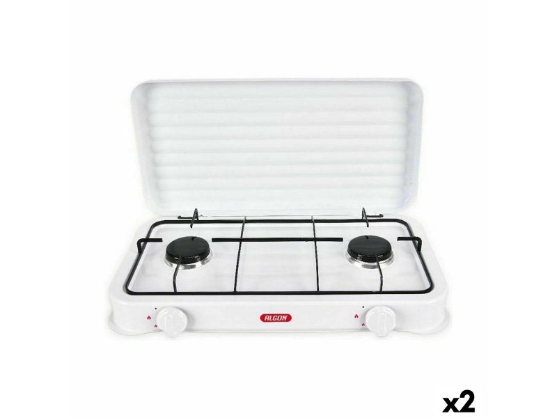 газова печка Algon С капак Бял 4400 W 55 x 7 x 32 cm (2 броя)