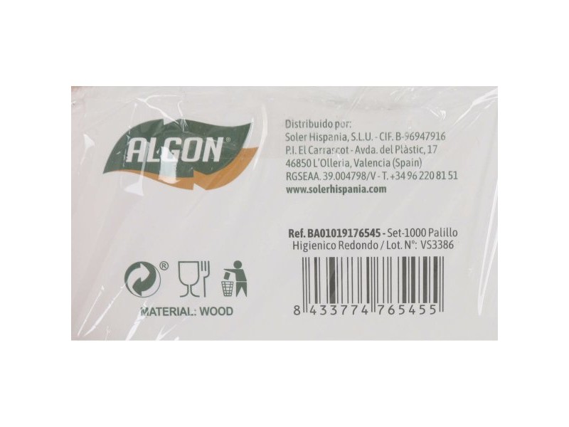 Клечки за Зъби Algon Дървен 1000 Части (18 броя)