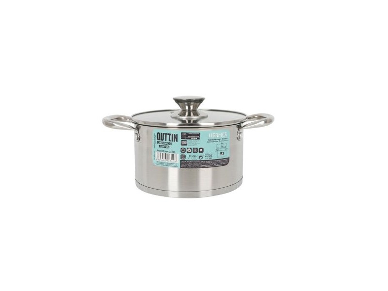 Тенджера със Стъклен Капак Quttin Hermes Стомана 2,8 L (6 броя) Тенджера със Стъклен Капак Quttin Hermes Стомана 2,8 L (6 броя)