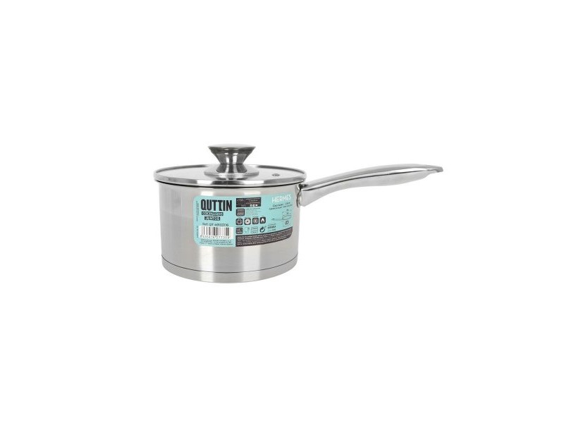 Тиган за Сос с Капак Quttin Hermes 1,8 L Стомана (8 броя)