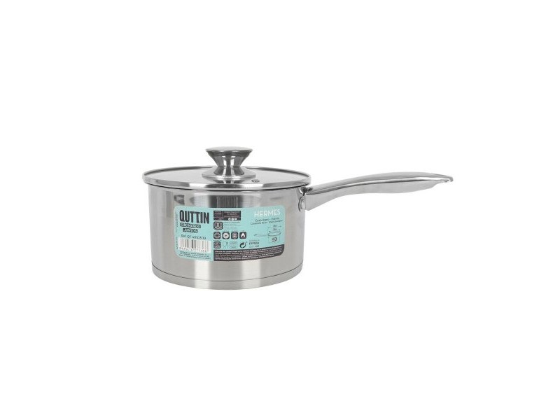 Тиган за Сос с Капак Quttin Hermes 2,2 L Стомана (8 броя)