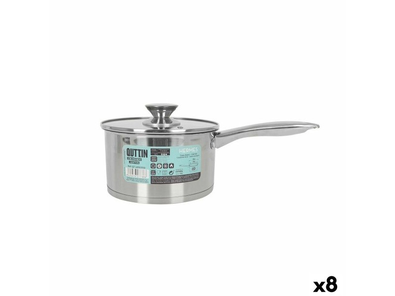 Тиган за Сос с Капак Quttin Hermes 2,2 L Стомана (8 броя)