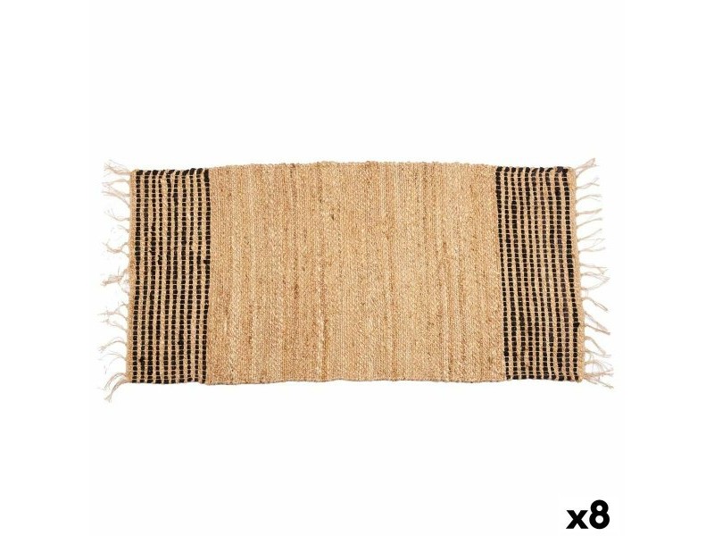 Килим Gift Decor Черен Естествен Райета 70 x 1 x 140 cm (8 броя)