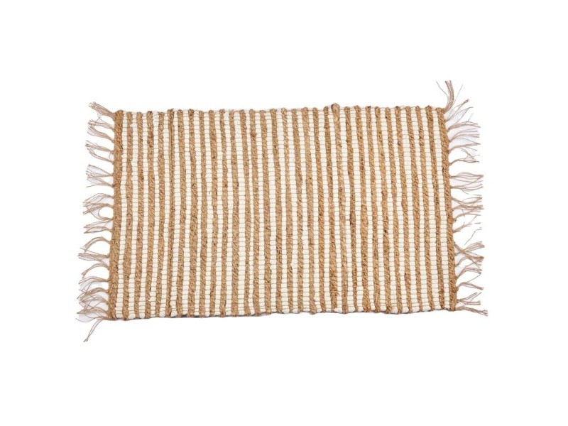 Килим Gift Decor Бял Естествен Райета 60 x 1 x 90 cm (12 броя)