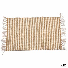 Килим Gift Decor Бял Естествен Райета 60 x 1 x 90 cm (12 броя)