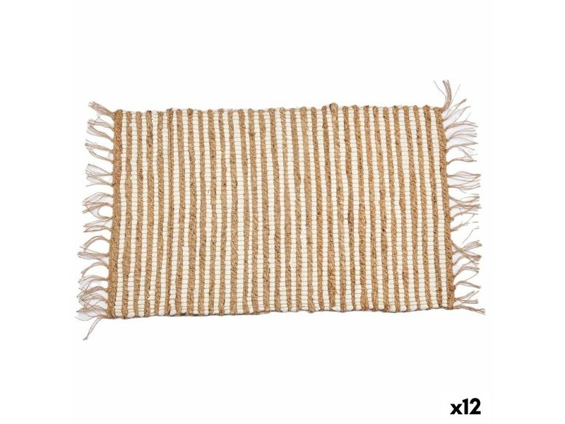 Килим Gift Decor Бял Естествен Райета 60 x 1 x 90 cm (12 броя)