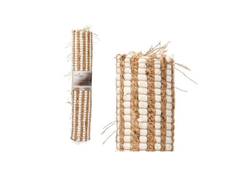 Килим Gift Decor Бял Естествен Райета 60 x 1 x 90 cm (12 броя)