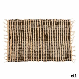 Килим Gift Decor Черен Естествен Райета 60 x 1 x 90 cm (12 броя)