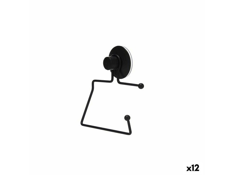 Поставка за Тоалетна Хартия Berilo Черен Стомана ABS 12 x 14 x 3,5 cm (12 броя)
