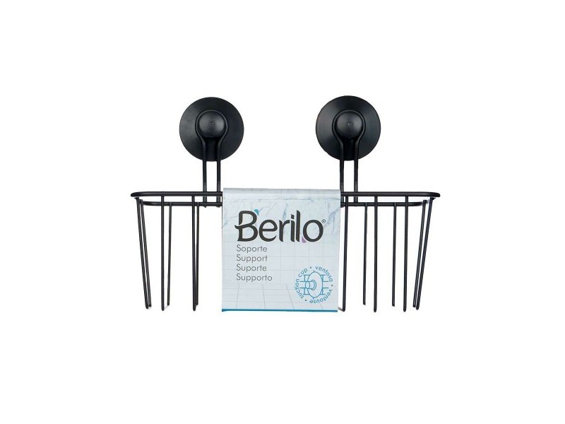 Стойка за Душ Berilo Черен Стомана ABS 24 x 18 x 10 cm (12 броя) Стойка за Душ Berilo Черен Стомана ABS 24 x 18 x 10 cm (12 броя)