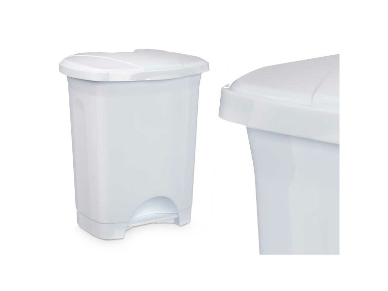 Кошче с педал Бял Пластмаса 10 L (8 броя)