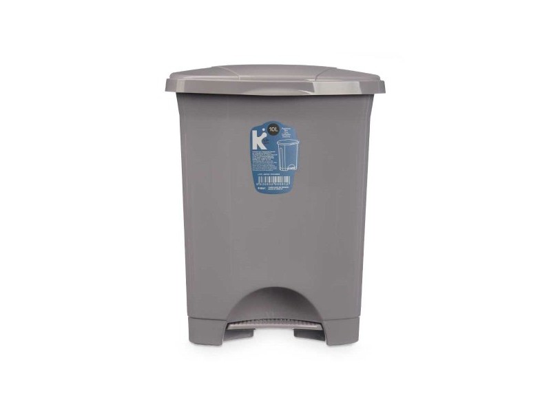 Кошче с педал Сив Пластмаса 10 L (8 броя)