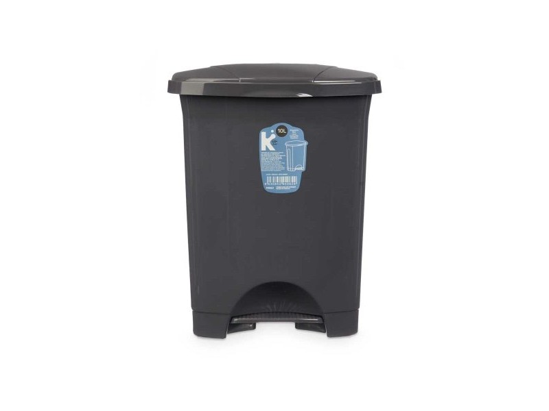 Кошче с педал Антрацит Пластмаса 10 L (8 броя)