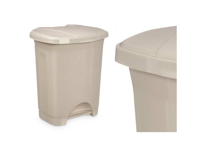 Кошче с педал Бежов Пластмаса 10 L (8 броя)