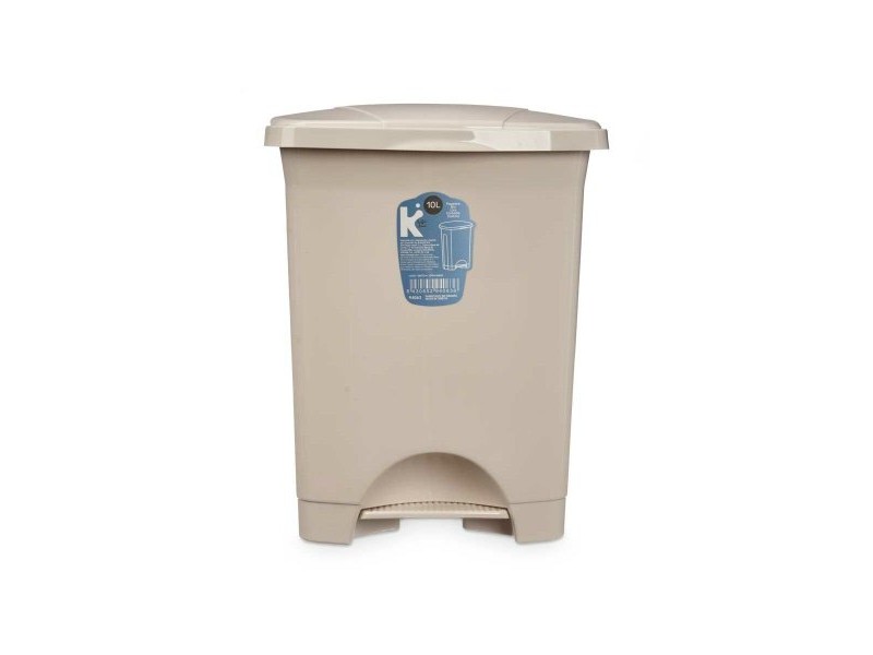 Кошче с педал Бежов Пластмаса 10 L (8 броя)