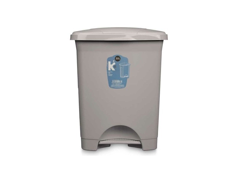Кошче с педал Сив Пластмаса 30 L (4 броя)