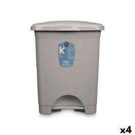Кошче с педал Сив Пластмаса 30 L (4 броя)