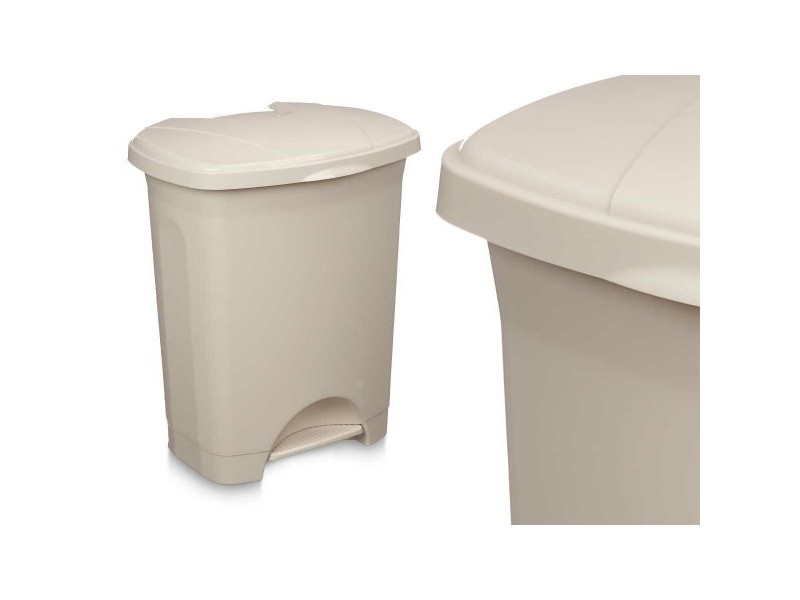 Кошче с педал Бежов Пластмаса 30 L (4 броя)