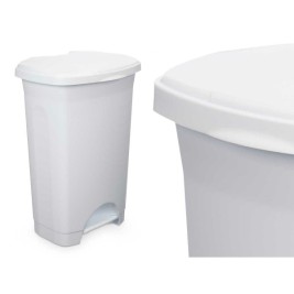 Кошче с педал Бял Пластмаса 50 L (3 броя)