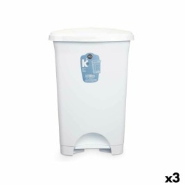 Кошче с педал Бял Пластмаса 50 L (3 броя)