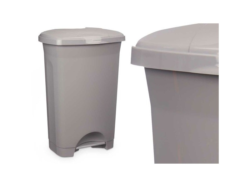 Кошче с педал Сив Пластмаса 50 L (3 броя)