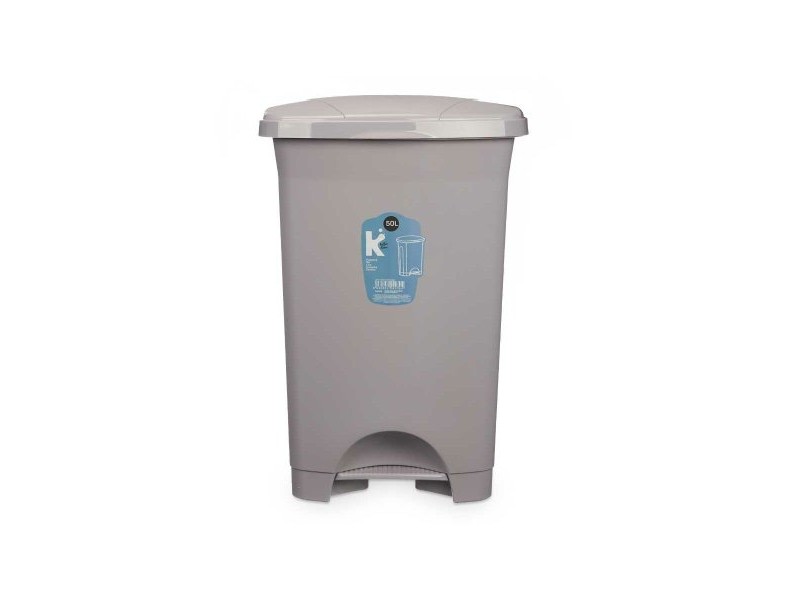 Кошче с педал Сив Пластмаса 50 L (3 броя)