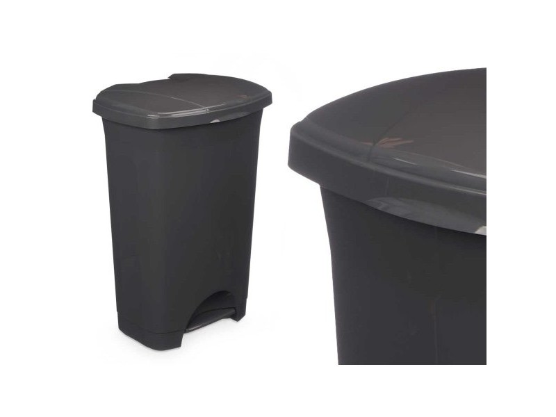 Кошче с педал Антрацит Пластмаса 50 L (3 броя)