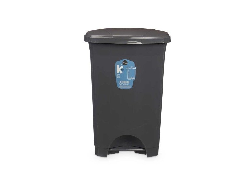 Кошче с педал Антрацит Пластмаса 50 L (3 броя)