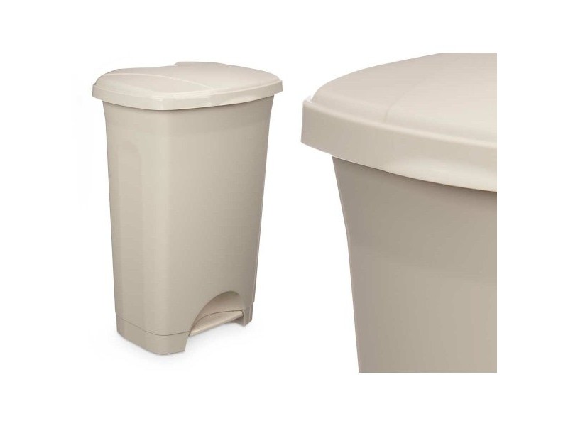 Кошче с педал Бежов Пластмаса 50 L (3 броя)