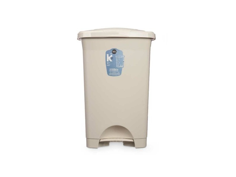Кошче с педал Бежов Пластмаса 50 L (3 броя)