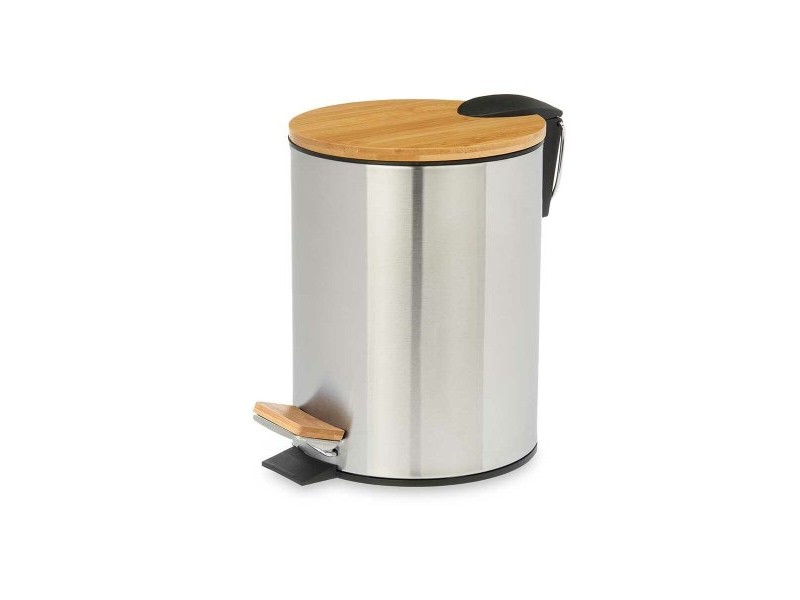 Кошче с педал Berilo Кафяв Сребрист Бамбук Неръждаема стомана 5 L (4 броя)