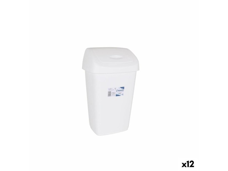 Кошче за боклук Tontarelli Aurora Бял 9L С капак (12 броя)
