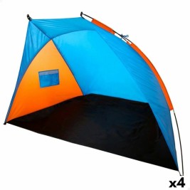 Beach Windscreen Aktive 200 x 120 x 125 cm Син Оранжев (4 броя)
