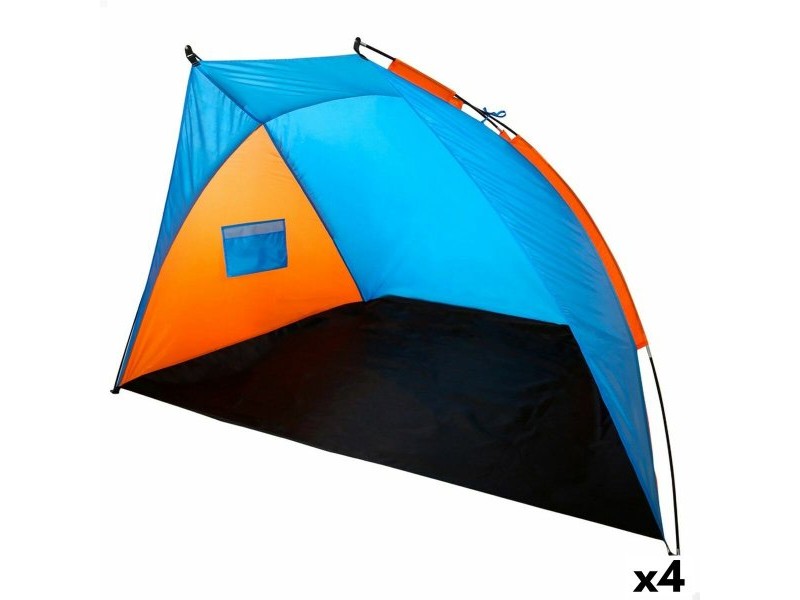 Beach Windscreen Aktive 200 x 120 x 125 cm Син Оранжев (4 броя)