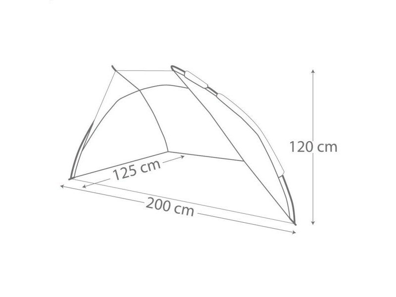 Beach Windscreen Aktive 200 x 120 x 125 cm Син Оранжев (4 броя)