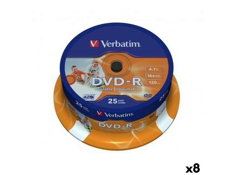 DVD-R Verbatim 4,7 GB 16x (8 броя)