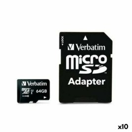 Mикро SD карта памет с адаптер Verbatim 64 GB (10 броя)