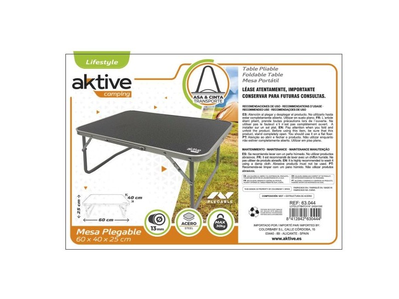 Сгъваема масичка Aktive 60 x 25 x 40 cm (6 броя)
