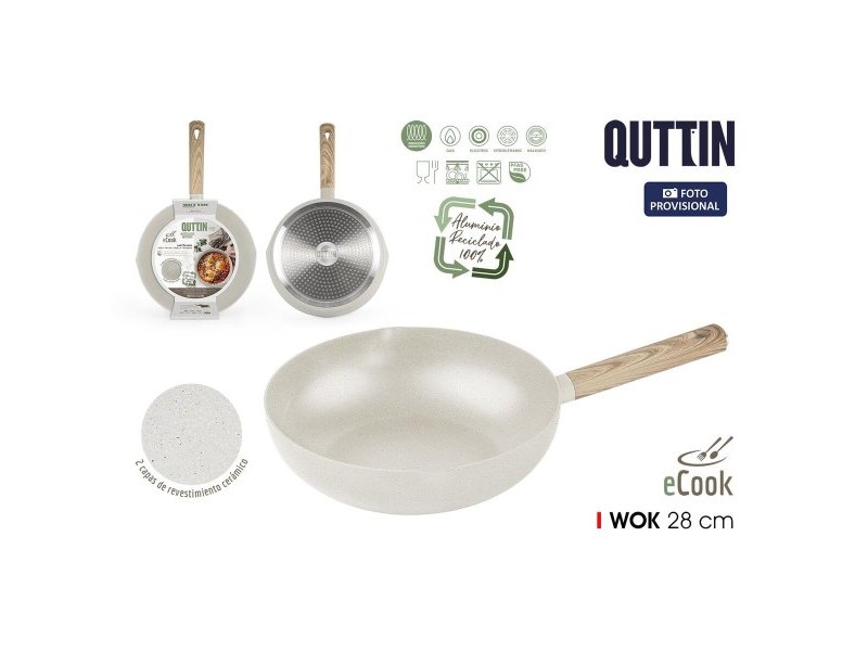 Уок Тиган Quttin ECOOK Бял 28 x 8 cm 2,8 mm (6 броя) Уок Тиган Quttin ECOOK Бял 28 x 8 cm 2,8 mm (6 броя)